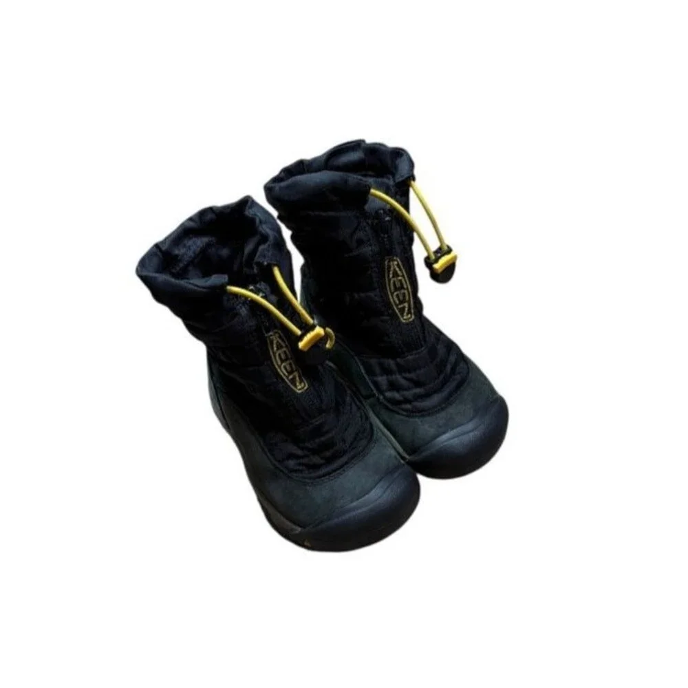 KEEN Bridger Waterproof Insulated Boots Youth Size 9 EU 25/26 Black Leather Zip